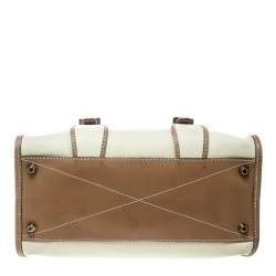 Pre Owned Chloe Beige/Brown Leather Susan Top Handle Bag