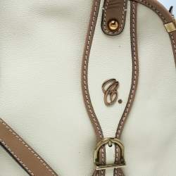 Pre Owned Chloe Beige/Brown Leather Susan Top Handle Bag
