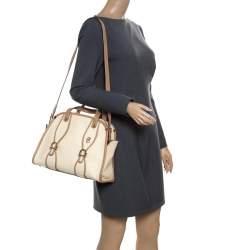 Pre Owned Chloe Beige/Brown Leather Susan Top Handle Bag