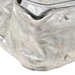 Pre Owned Chloe Silver Leather Paddington Tote