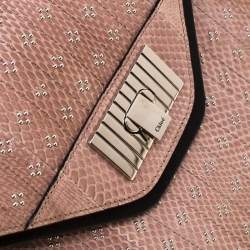 Pre Owned Chloe Beige Python Medium Sally Flap Shoulder Bag