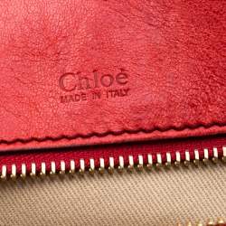 Pre Owned Chloe Red Leather Heloise Satchel