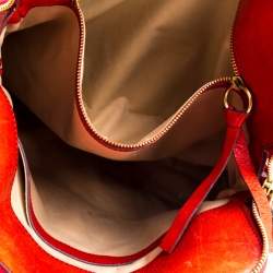 Pre Owned Chloe Red Leather Heloise Satchel