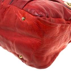 Pre Owned Chloe Red Leather Heloise Satchel