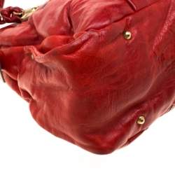 Pre Owned Chloe Red Leather Heloise Satchel