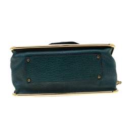 Pre Owned Chloe Green Leather Medium Sally Flap Shoulder Bag