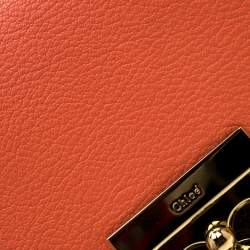 Pre Owned Chloe Coral Orange Leather Medium Elsie Shoulder Bag