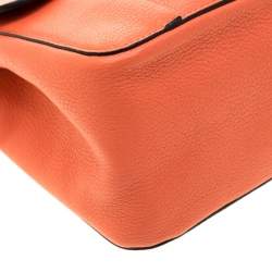 Pre Owned Chloe Coral Orange Leather Medium Elsie Shoulder Bag