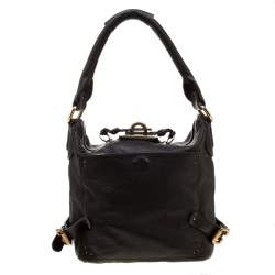 Pre Owned Chloe Deep Dark Green Leather Paddington Hobo