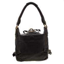 Pre Owned Chloe Deep Dark Green Leather Paddington Hobo
