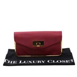 Pre Owned Chloe Red Leather Sally Clutch