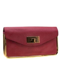Pre Owned Chloe Red Leather Sally Clutch