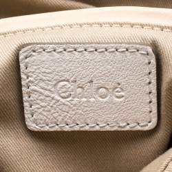 Pre Owned Chloe White Leather Medium Paraty Shoulder Bag