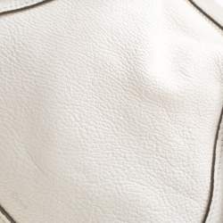 Pre Owned Chloe White Leather Medium Paraty Shoulder Bag