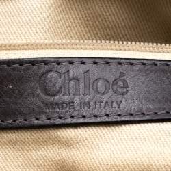 Pre Owned Chloe Metallic SIlver/Grey Python and Leather Silverado Satchel