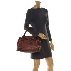 Pre Owned Chloe Cinnamon Python Leather Satchel