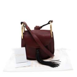 Pre Owned Chloe Maroon Leather Mini Hudson Shoulder Bag
