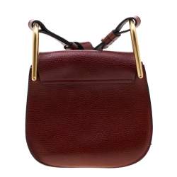 Pre Owned Chloe Maroon Leather Mini Hudson Shoulder Bag