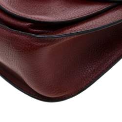 Pre Owned Chloe Maroon Leather Mini Hudson Shoulder Bag