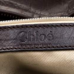 Chloe Dark Brown Python and Leather Silverado Satchel