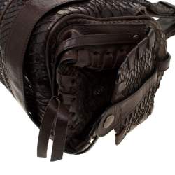Chloe Dark Brown Python and Leather Silverado Satchel