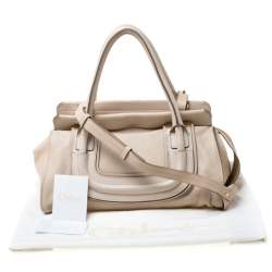 Pre Owned Chloe Beige Leather Medium Everston Satchel