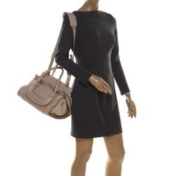 Pre Owned Chloe Beige Leather Medium Everston Satchel