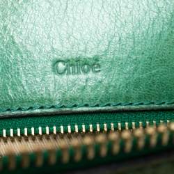 Pre Owned Chloe Green Leather Heloise Satchel 