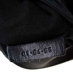 Chloe Black Canvas and Leather Beads Embellished Hobo