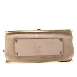 Pre Owned حقيبة كتف كلوي سالي جلد وثعبان بيج متوسطة