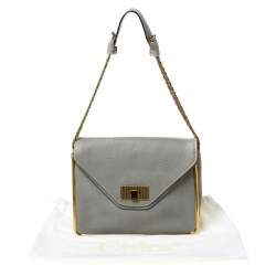 Pre Owned Chloe Grey Leather Sally Medium Shoulder Bag