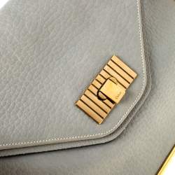 Pre Owned Chloe Grey Leather Sally Medium Shoulder Bag