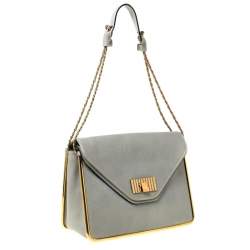 Pre Owned Chloe Grey Leather Sally Medium Shoulder Bag