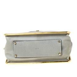 Pre Owned Chloe Grey Leather Sally Medium Shoulder Bag