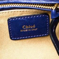 Pre Owned Chloe Blue Leather Motty Crossbody Bag 