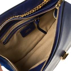 Pre Owned Chloe Blue Leather Motty Crossbody Bag 