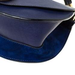 Pre Owned Chloe Blue Leather Motty Crossbody Bag 