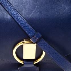 Pre Owned Chloe Blue Leather Motty Crossbody Bag 