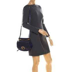 Pre Owned Chloe Blue Leather Motty Crossbody Bag 