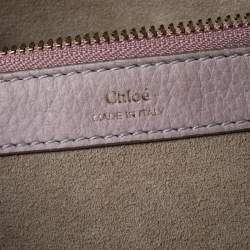 Pre Owned Chloe Pale Pink/Beige Leather Zip Top Handle Bag