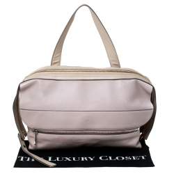 Pre Owned Chloe Pale Pink/Beige Leather Zip Top Handle Bag