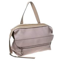 Pre Owned Chloe Pale Pink/Beige Leather Zip Top Handle Bag