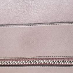 Pre Owned Chloe Pale Pink/Beige Leather Zip Top Handle Bag