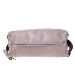 Pre Owned Chloe Pale Pink/Beige Leather Zip Top Handle Bag