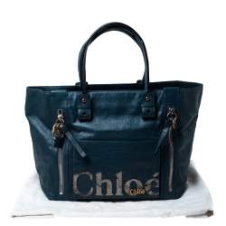 Pre Owned Chloe Blue Leather Eclipse Tote