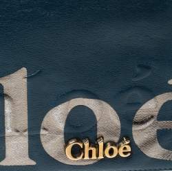 Pre Owned Chloe Blue Leather Eclipse Tote