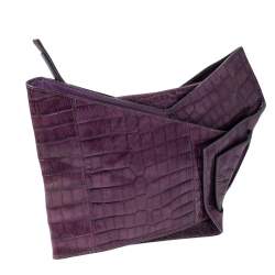 Pre Owned Chloe Purple Crocodile Embossed Freja Origami Clutch