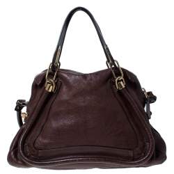 Pre Owned Chloe Brown Leather Paraty Shoulder Bag