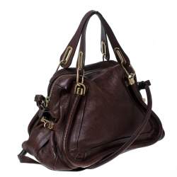 Pre Owned Chloe Brown Leather Paraty Shoulder Bag