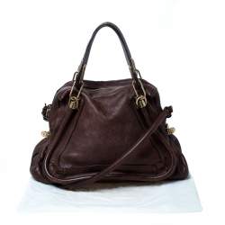 Pre Owned Chloe Brown Leather Paraty Shoulder Bag